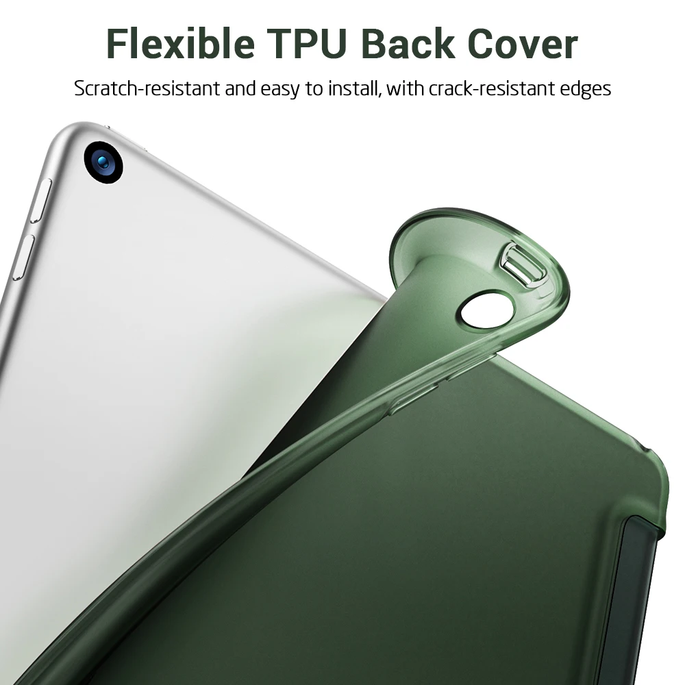 Тонкий умный чехол ESR Rebound для iPad 7th Gen, гибкий чехол из ТПУ с прорезиненным покрытием, чехол-накладка для iPad 7 10," Folio