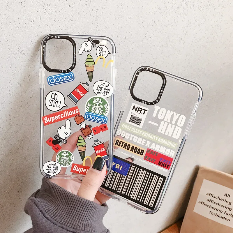 Милый модный прозрачный чехол из ТПУ для iPhone 6S 8 7 Plus задняя крышка 11 Pro Max X XS XR