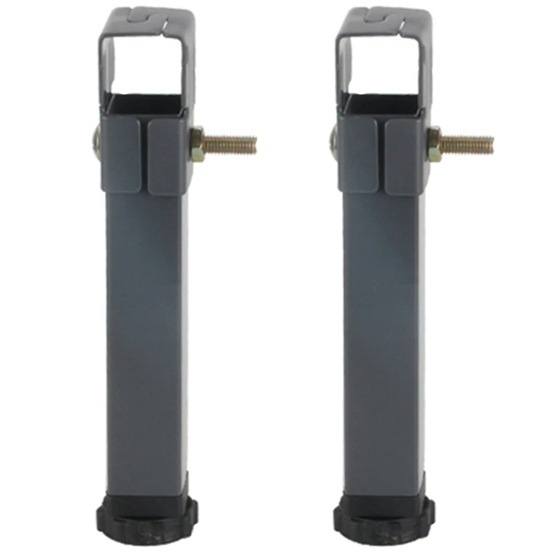 

2 Pcs Adjustable Height Clamping Tube Leg Metal Square Bed Lifting Table Legs for Tatami Bed Frame Fixed Support Feet