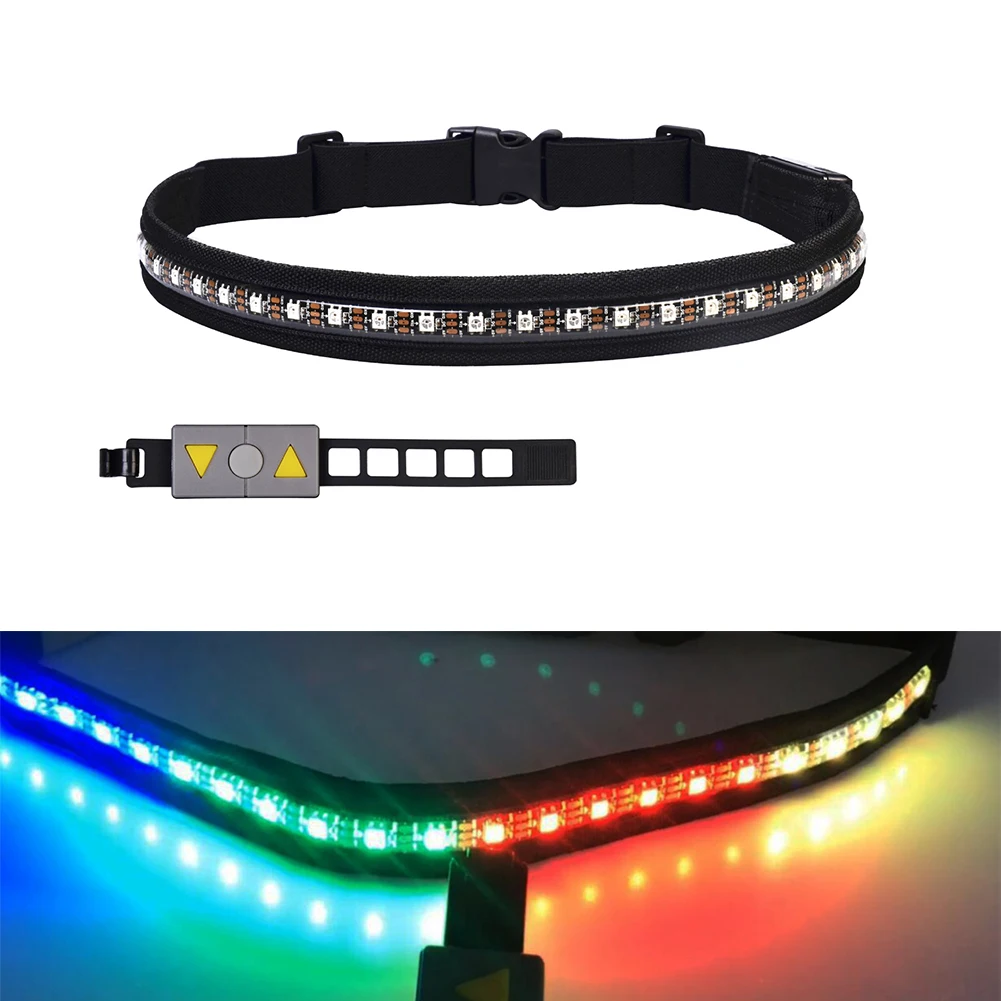 24 RGB сигнальный светильник светодиодный Талия Пояс Фитнес повязка для бега беспроводной дистанционный регулируемый ремень безопасности для ночного бега велосипеда