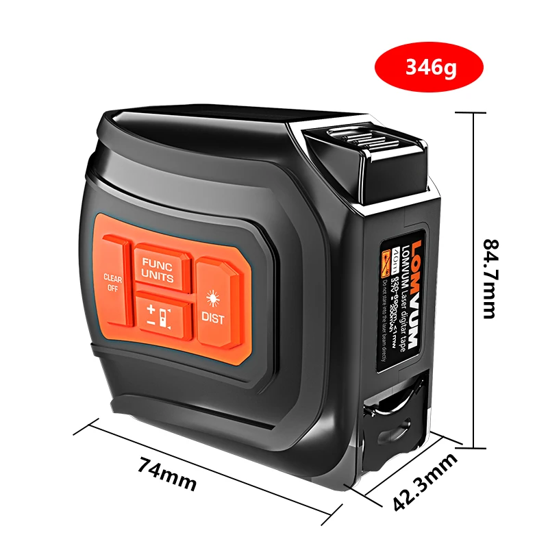 Лазерный дальномер LOMVUM 40 м 60 цифровой измеритель расстояния USB зарядка 5