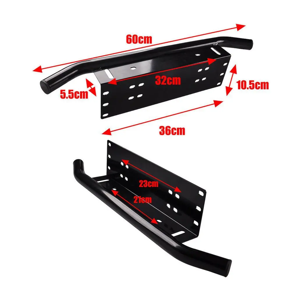 Car License Number Plate Frame Holder Light Bar Mount Front Bumper Black for Offroad Truck Vehicle Bracket Car-styling | Автомобили и