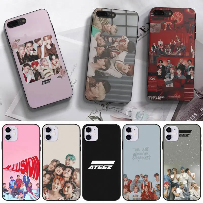 

ATEEZ HongJoong Bling Cute Phone Case For Samsung Galaxy Note 4 8 9 10 20 S8 S9 S10 S10E S20 Plus UITRA Ultra Black