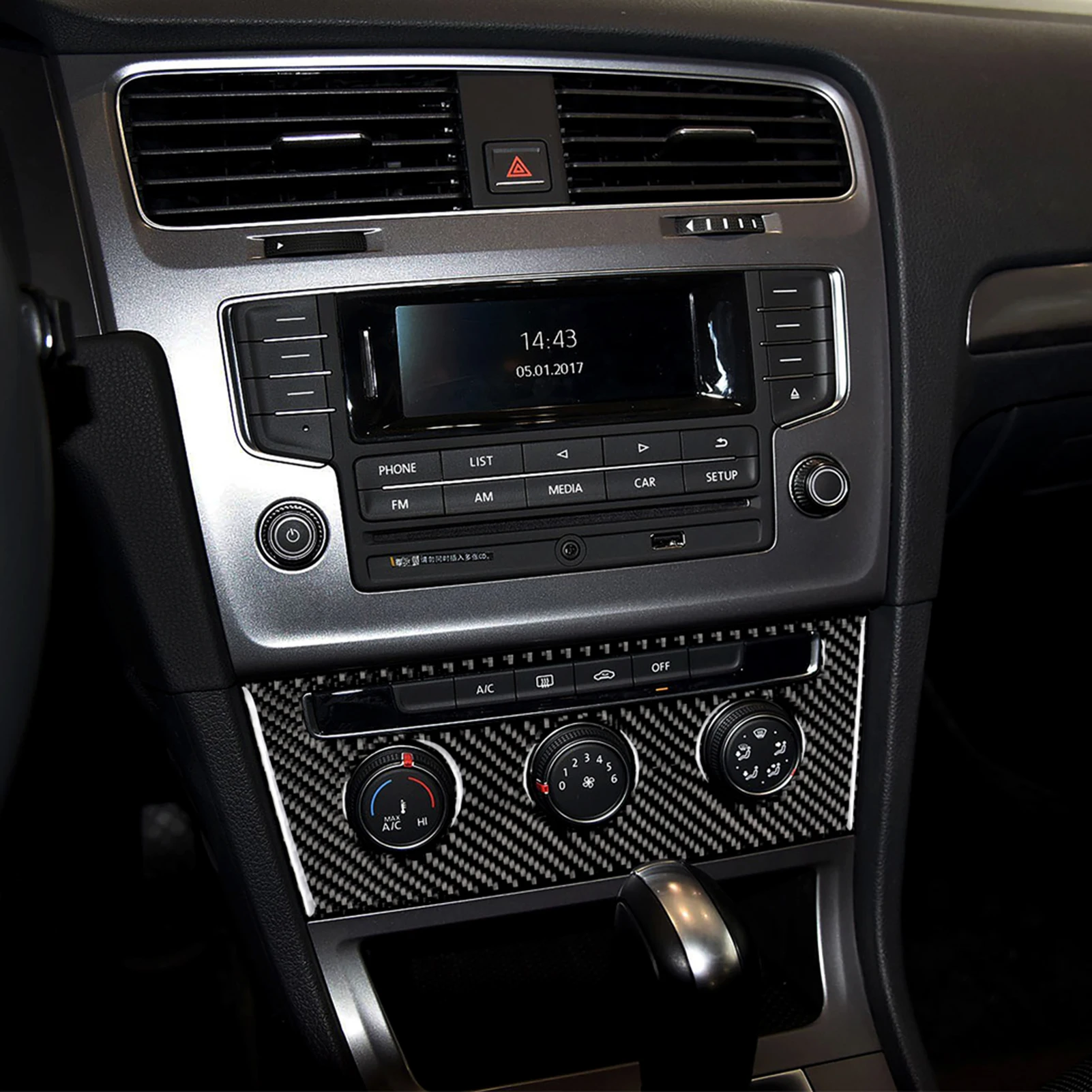 Автомобильная наклейка из углеродного волокна с кнопкой управления