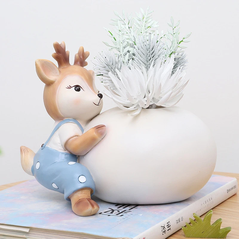 Цветочный горшок для сказочного сада оленя полимерный растительный суккулентов