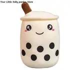 Милая мультяшная подушка в форме чайной чашки с фруктами, 24 см, с присосками, мягкая игрушка для Млечного чая, забавная кукла