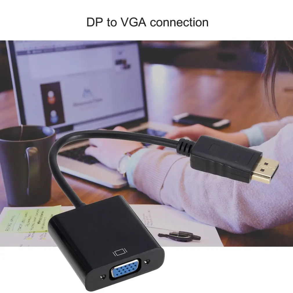 

DisplayPort Display Port DP to VGA Adapter Cable Male to Female Converter for PC Computer Laptop HDTV Monitor Projector