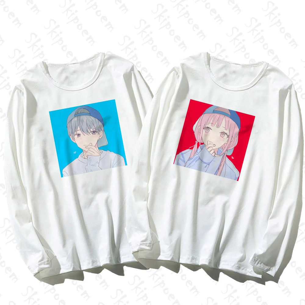 Милый мультяшный костюм для пары Женская футболка корейский стиль винтажная