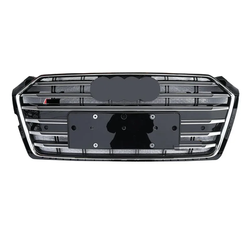 

S5 Style Grill Grille Silver Black Trim Chrome Rings For Audi A5 S5 2017 17 2018 18 2019 19 2020 20