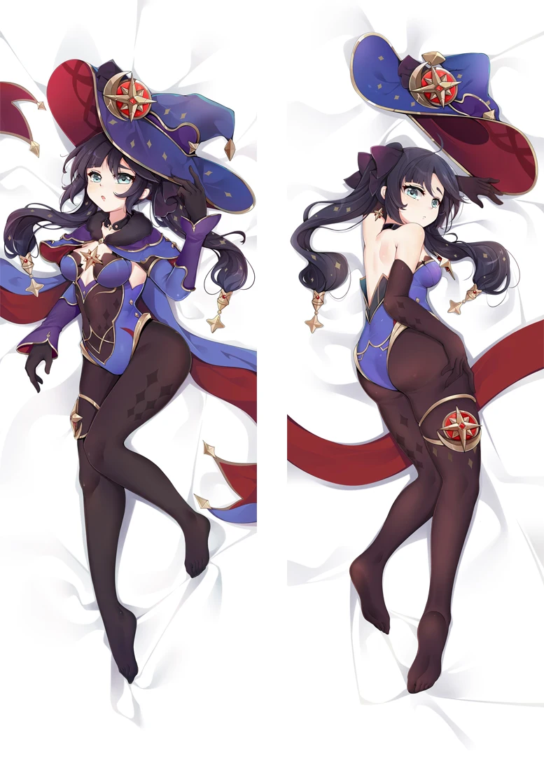 

Anime Game Genshin Impact Fischl Mona 34X100Cm 50X150Cm Embrace The Body Double-Sided Equal Body Peach Skin Pillowcase Gift