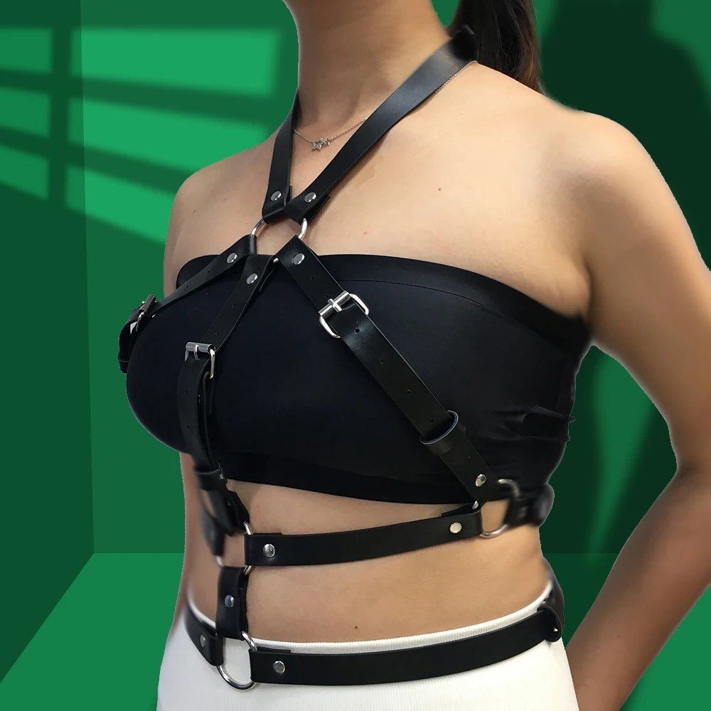 BAFEI Bdsm Chest Belt Body Bondage Cage Bra Leather Harness Women Waist Suspenders Garter Lingerie Pastel Goth Clothes Gay Club