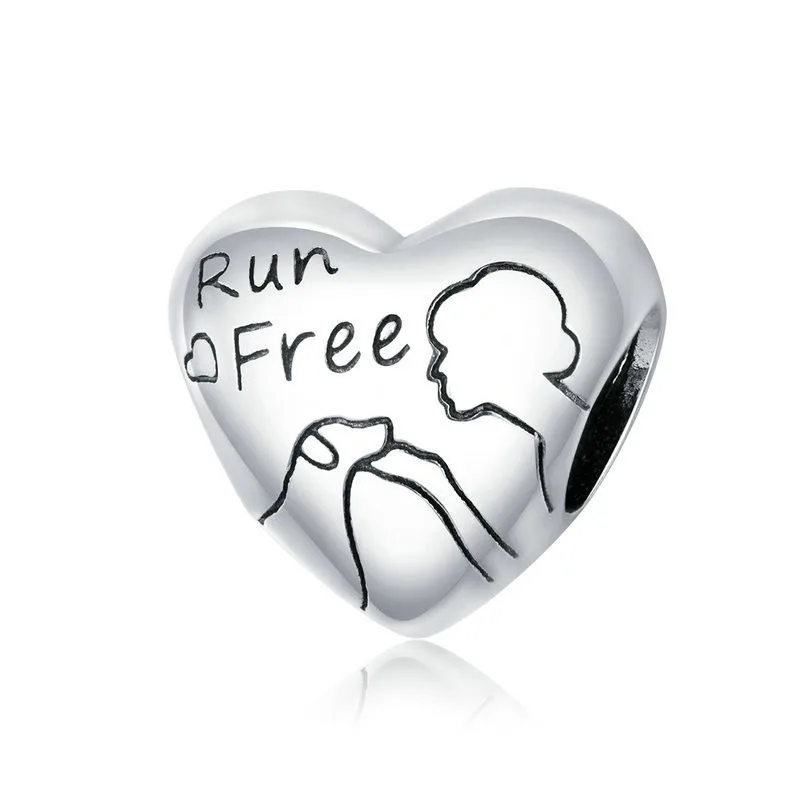 

Silver Heart Bead Pendant Charms Fit Women Beads Bracelets Jewelry Gift