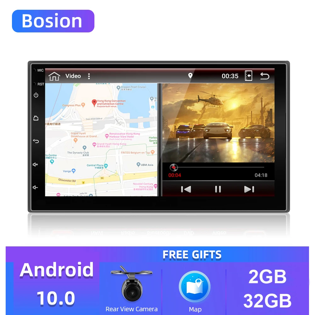 

Bosion 7" 2Din Android 10.0 Car Multimedia Player Car DVD GPS Navigation BT DAB FM USB wifi No dvd Car Radio Free camera