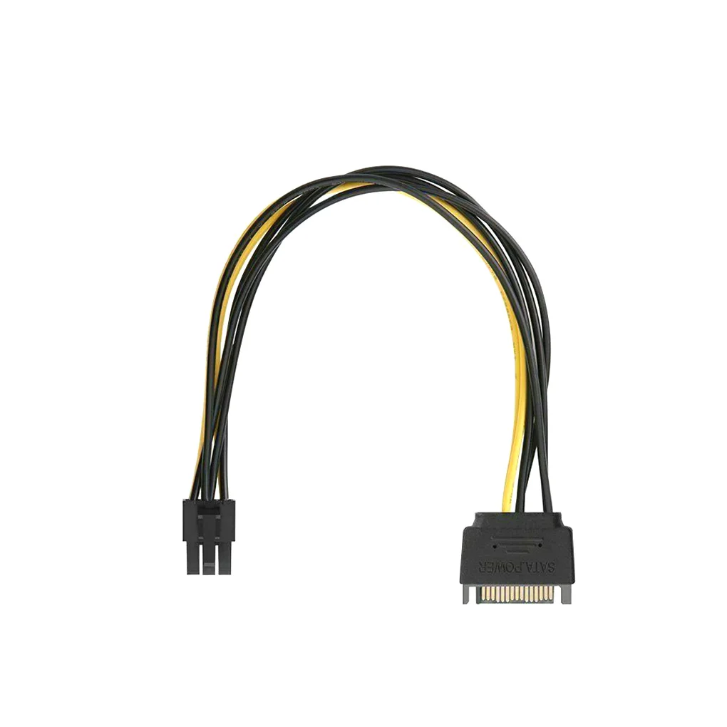 

SATA Power Cable Adapter 15-pin to 6-pin Copper Cord Adapter Graphic Card Power Cable Adapto