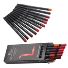 12 шт.компл. губ, подводка для губ, карандаш для глаз, Профессиональная Косметика дерево подводка для губ, Водонепроницаемый продолжительное Гладкий натуральный карандаш для губ Косметика Инструменты