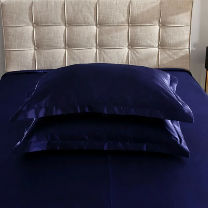 

2PCs Silk Satin Standard Pillow Home Pillowcase Cover Cushion Case Decor Bed