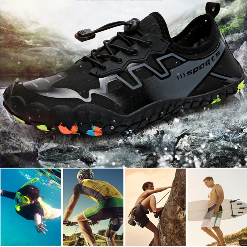 

Men Antiskid Water Shoes Outdoor Quick-Dry Beach Sandals In Upstream Aqua Shoes Breathable Nonslip River Sea Diving Wading Shoe