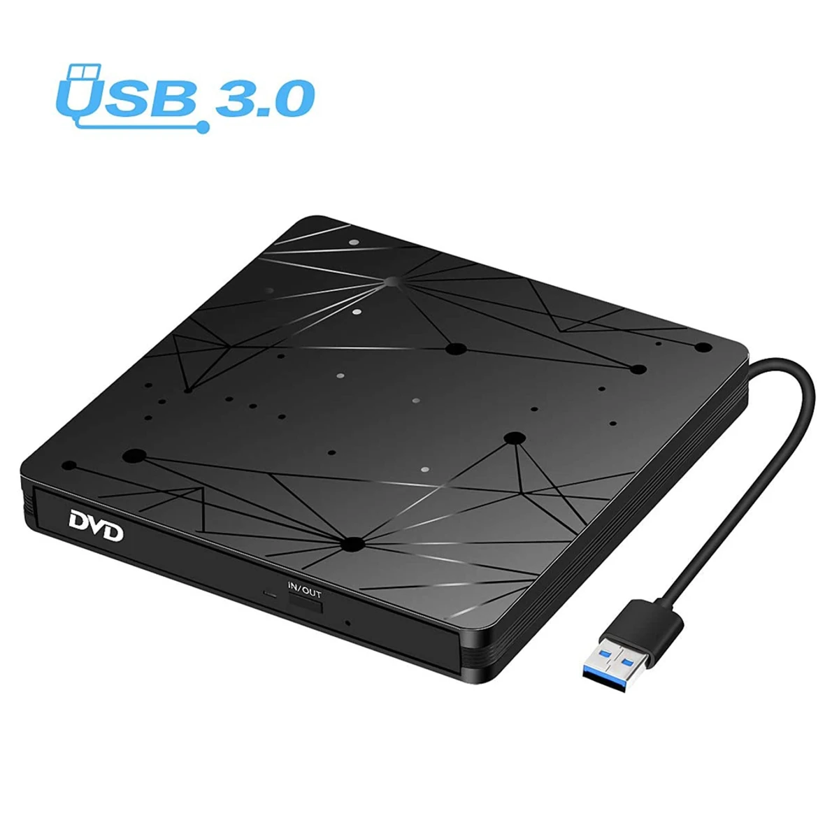 

External DVD Drive USB 3.0 Portable CD DVD RW Drive Writer Burner Optical Player Compatible For Windows 10 Laptop Desktop iMacs