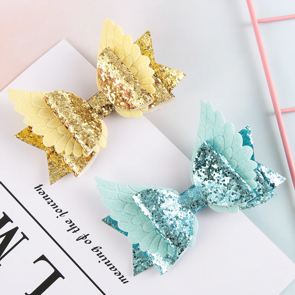 1 шт. двухслойные блестящие шпильки с блестками заколки принцессы бантом для