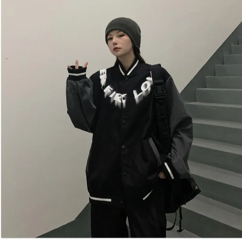 

Новинка Весна 2021 Корейская версия Instagram ретро куртка с буквами свободная Студенческая бейсбольная куртка BF женская мода