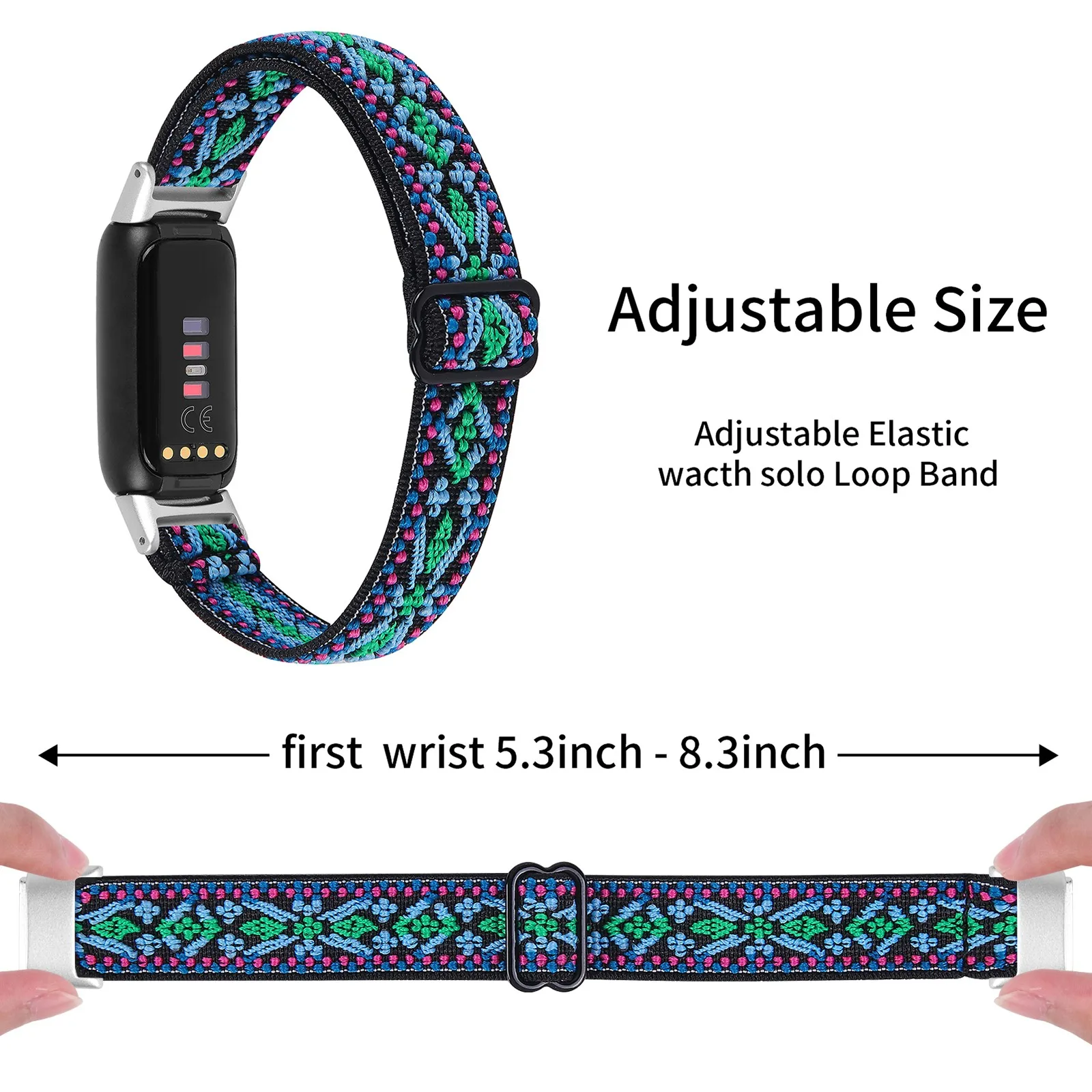 For Fitbit-Luxe Watch Adjustable Elastic Nylon Strap 5.3-8.3inch Replacement Women Men |