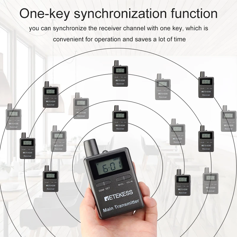 저렴한 RETEKESS TT105 2.4GHz 휴대용 무선 투어 가이드 2 송신기 + 10 수신기 여행 교육 시스템 승마 교육