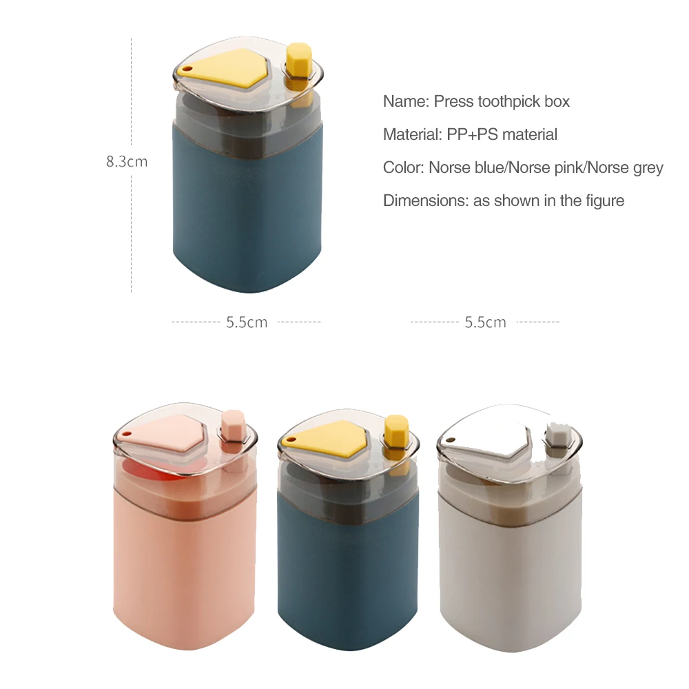 

1PCS Portable Automatic Pop-up Toothpick Box Holder Container Toothpick Dispenser Automatic Cotton Swab Organizer Decoration