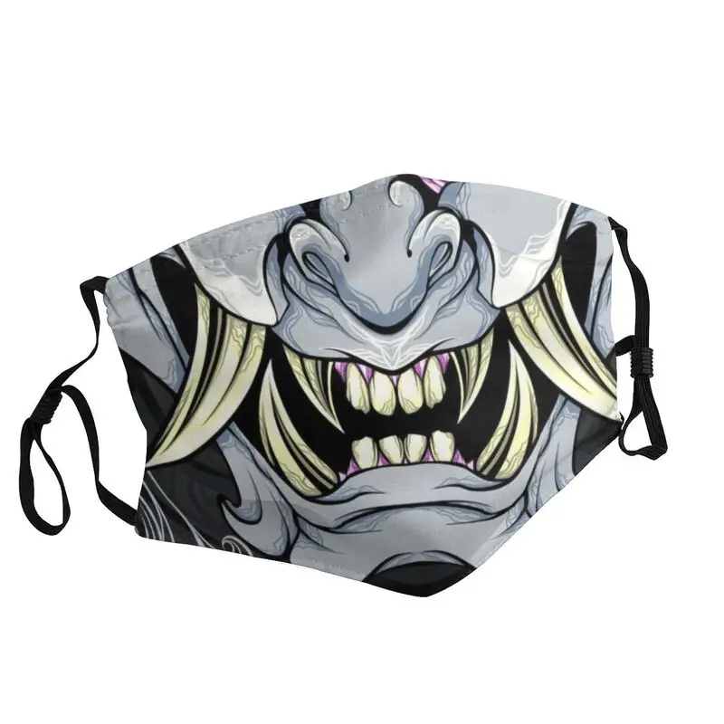 

Маска для лица Silver Oni Demon Hannya для взрослых, пылезащитная японская унисекс маска самурая для защиты от пыли, респиратор