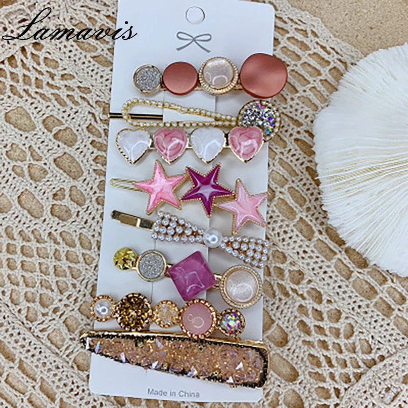 

Korean Popular Eight-Piece Bangs Clip Hot Girl Sweet Mermaid Hairpin Headdress Fashion Starfish Hair Accessories