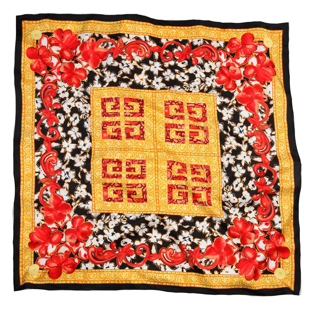 

ELEGANT HANDMADE BRAND 100% 14mm Twill Silk 110CM Scarf TWID-40237A