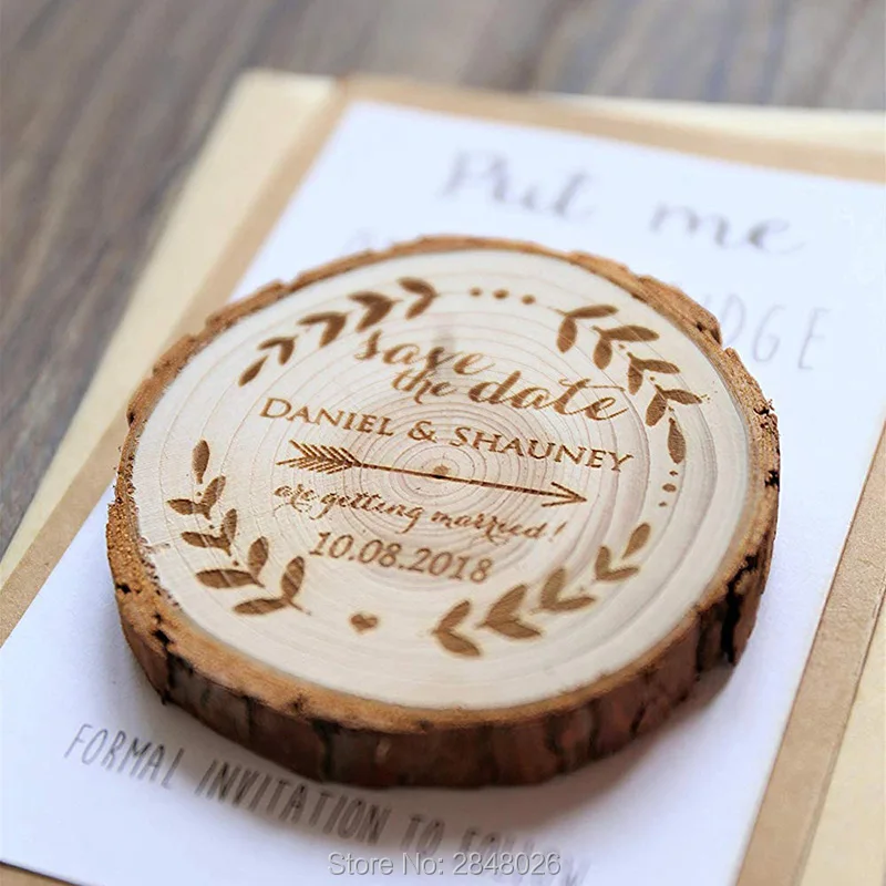 Персонализированный Магнит для хранения даты деревянная спасательная Дата