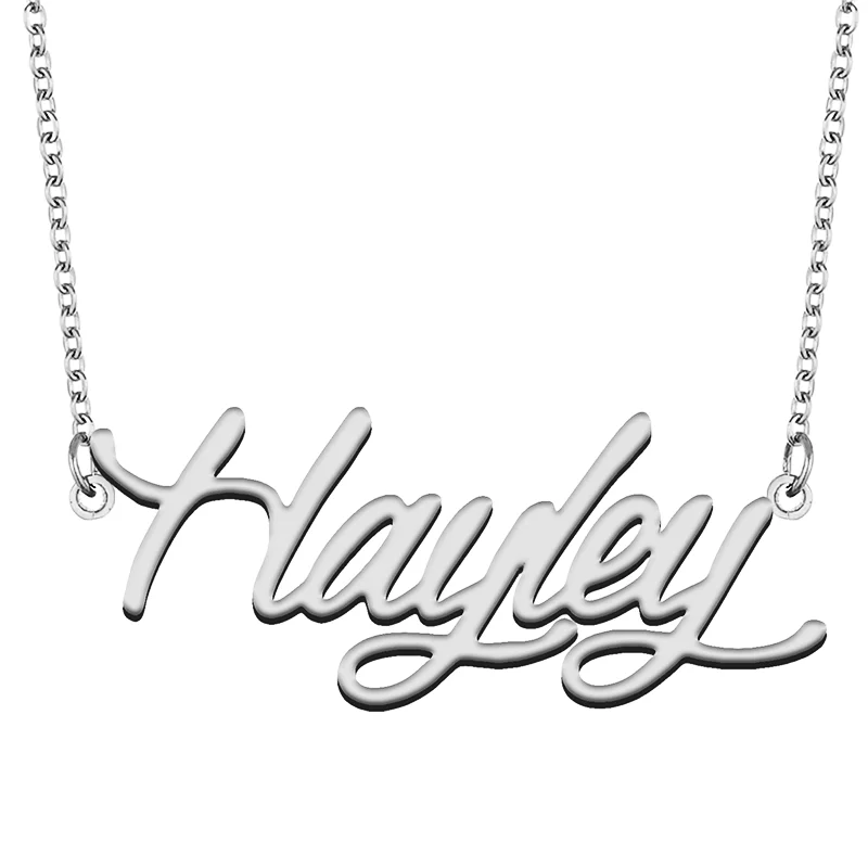 Hayley Custom Name Necklace Customized Pendant Choker Personalized Jewelry Gift for Women Girls Friend Christmas Present