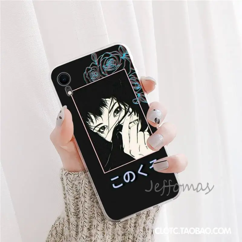 

sad japanese Anime aesthetic Phone Case For iphone 12 5 5s 5c se 6 6s 7 8 plus x xs xr 11 pro max mini