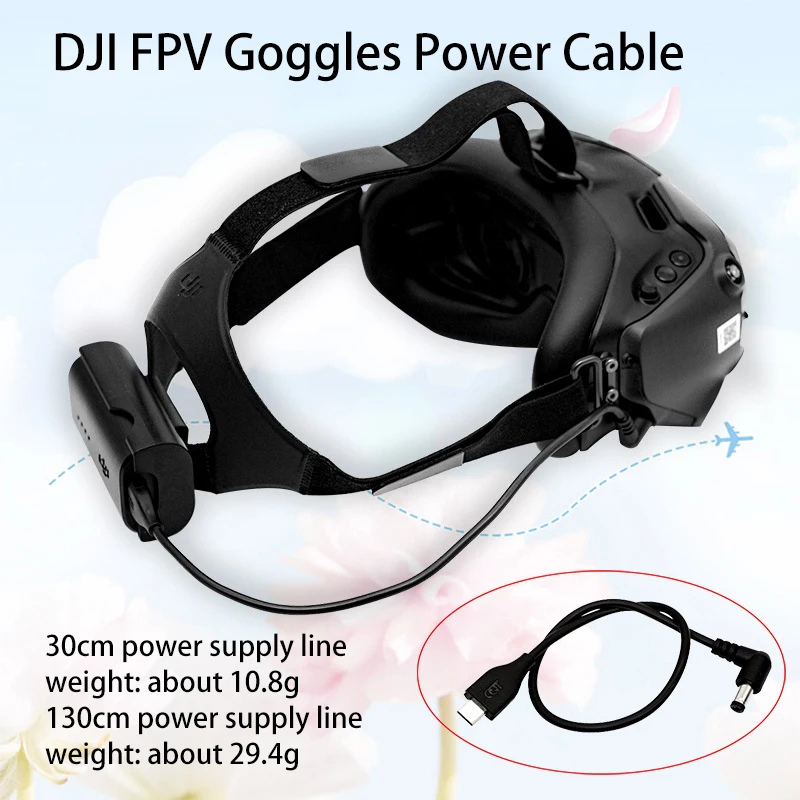for DJI FPV Power Supply Line Flying Glasses Power Supply Line Battery Power Cord Back Clip Battery Box Accessories Storage Mat