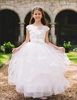 wedding dress for girls communion flower girl dress with hear open back ball gown birthday princess ball party dresses