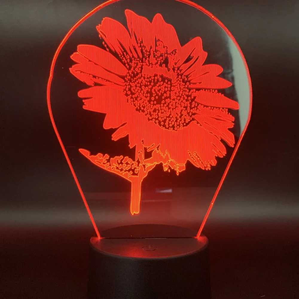 3D лампа светильник с подсолнечником для детской комнаты ночник детей подарок