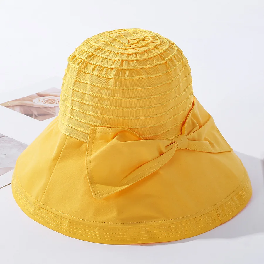 01904-HH7330  Handmade raffia weaving Hepburn style  Lampshade shape lady flat bucket  hat Outdoor women holiday beach  cap