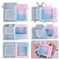 diy crystal glue dropping mould various nostalgic electrical quicksand box keychain pendant silica gel mould