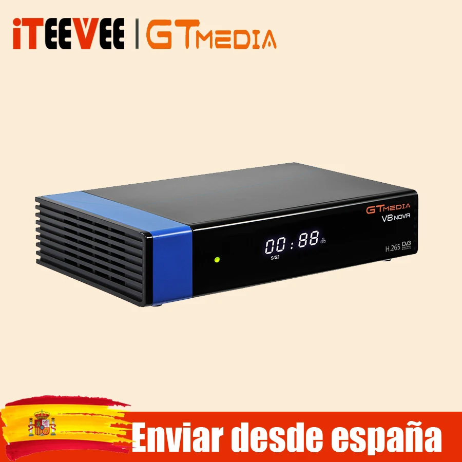 GTMEDIA V8 NOVA синий спутниковый ресивер DVB S2 встроенный wifi Ethernet power vu biss ccam newcamd телеприставка Корабль из Испании