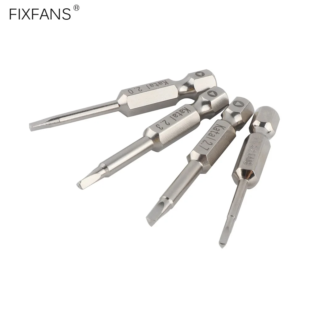 

FIXFANS 4 Piece 50mm Long 1/4 inch Hex Shank Triangle Screwdriver Bits Set Hand Tools, 1.8 / 2.0 / 2.3 / 2.7