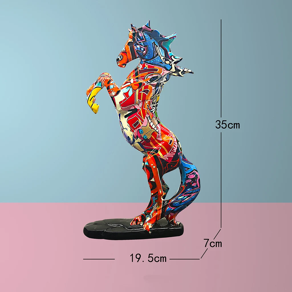 

Modern Horse Figurine Powerful Horse Desk Statue Feng Shui Resin Sculpture