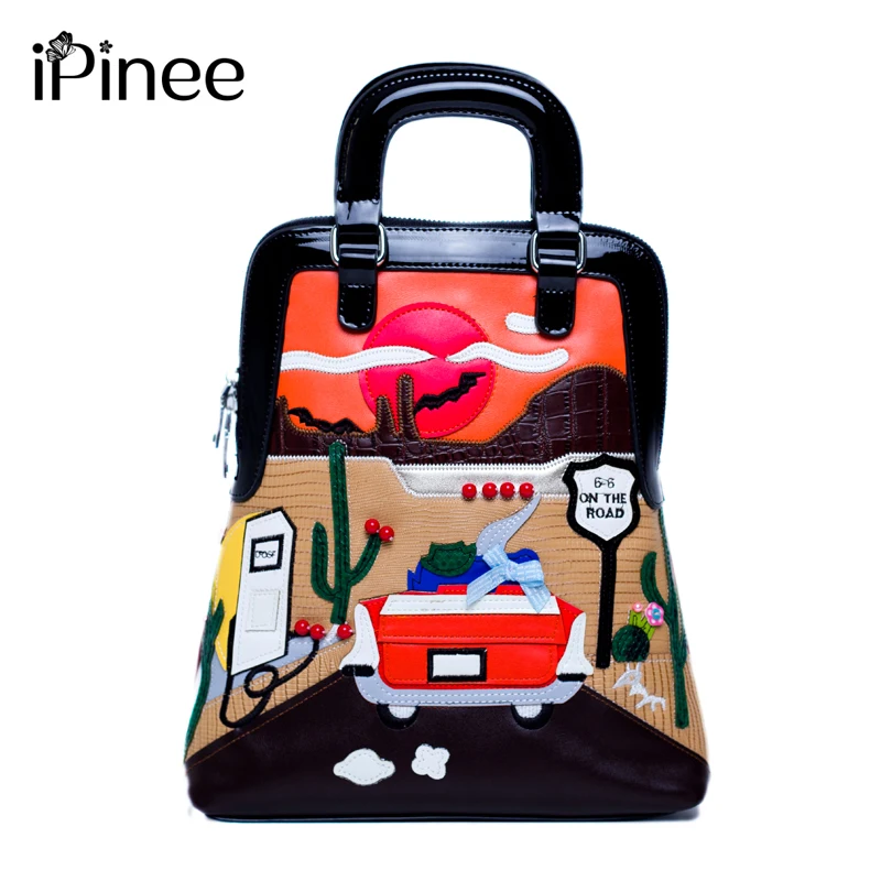 

iPinee Luxury Embroidery Backpack Women Designer Creative Cartoon Bags Fashion Crossbody Bag for Women Multifunction Bag