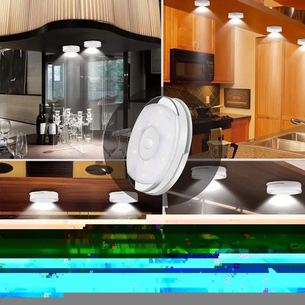 

LED Lights Motion Round Sensor Cabinet Light Auto Smart Night Lamp For Home Kitchen Bedroom Light Closet Wardrobe D7K2