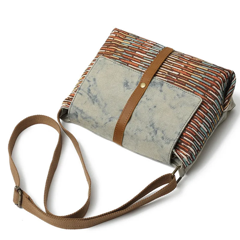 Сумка-мессенджер Мужская холщовая в стиле милитари винтажная Сумочка этническом