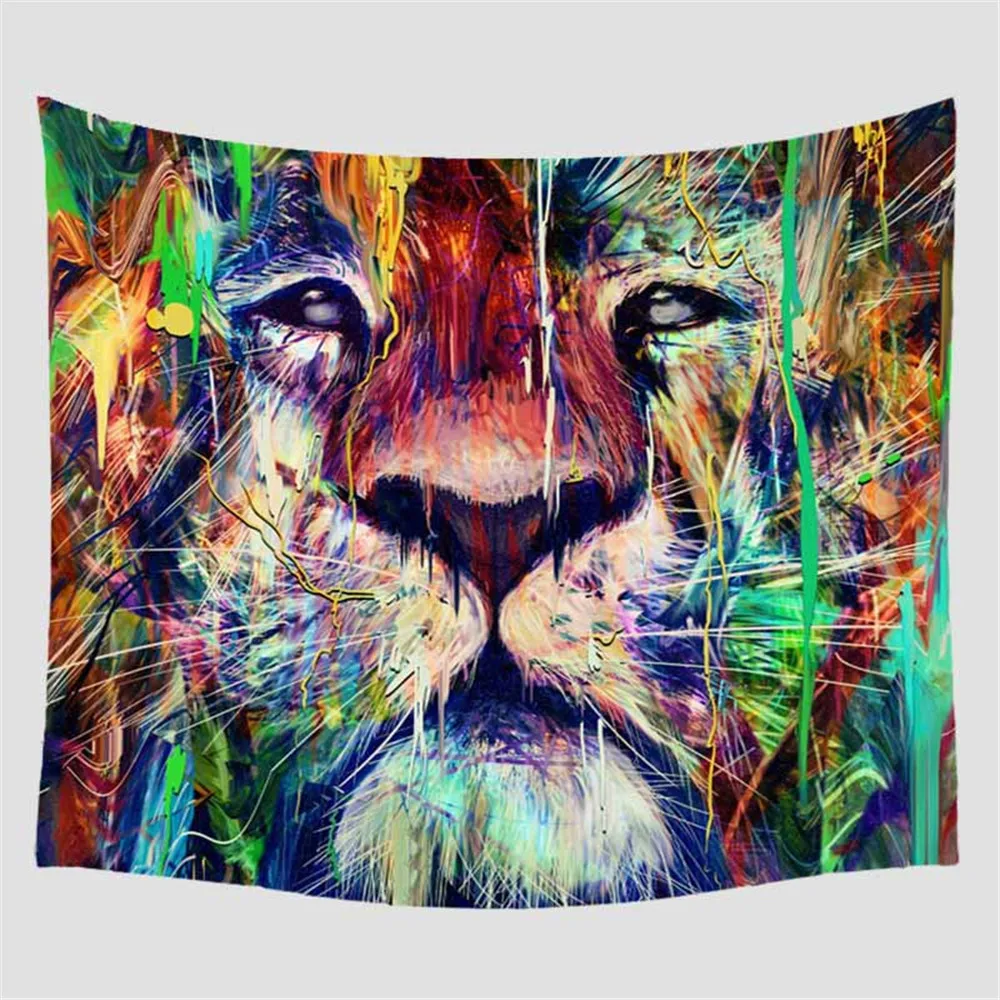 

Lion Birds Eye Floral Astronauts Tapestry Colorful Tapestry Wall Hanging Printed Decoration Dropship