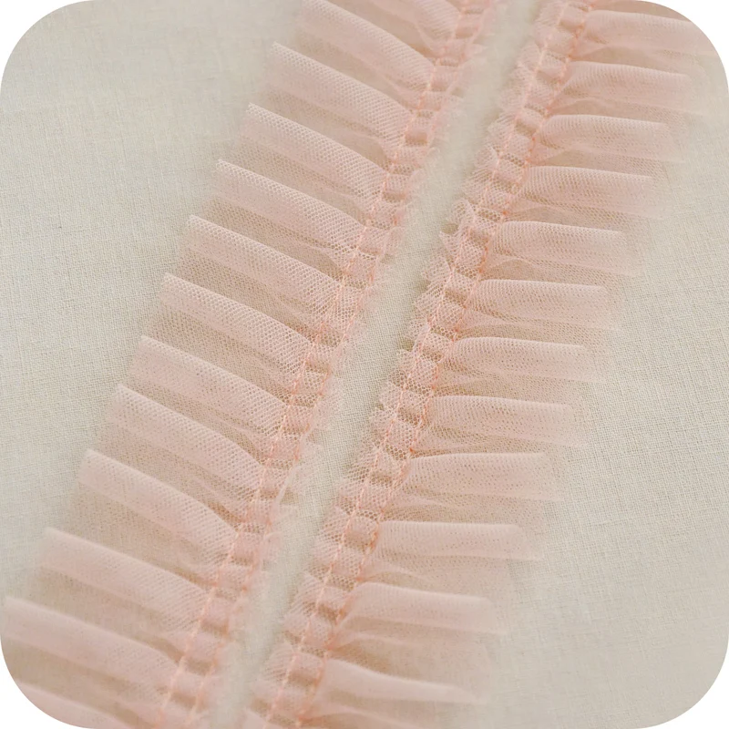 1 м плиссированная сетчатая кружевная ткань 3D Цветочная фиолетовая зеленая