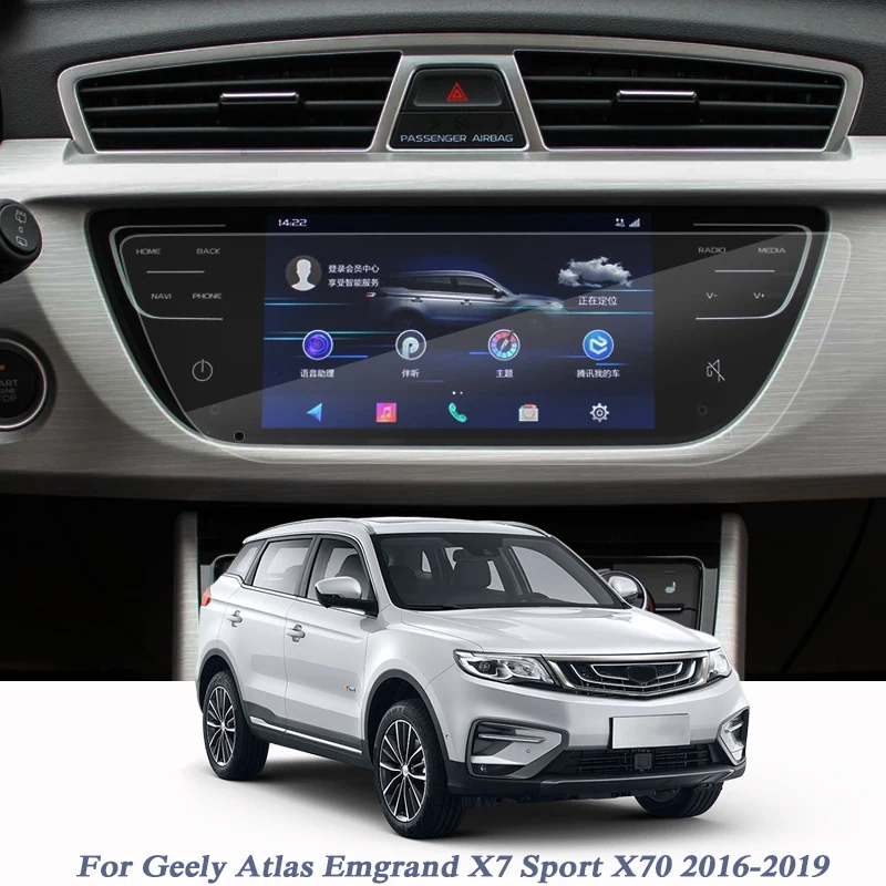 

Car Styling 8" GPS Navigation Screen Protect Glass Film For Geely Atlas Emgrand X7 Sport X70 2016-2019 Internal Auto Accessories