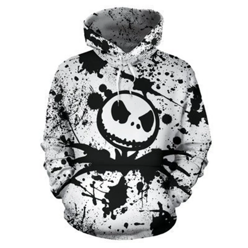 

2021 New Spring And Autumn Hot Sale Men's and Women's Hoodies 3D Cartoon Print Loose Fashion Skull Pullover Street Sports