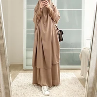 fashionable muslim womens suit abaya costume hijab ramadan long skirt dress islamic ethnic gir bab abayeh top skirt prayer set