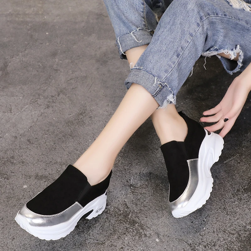 Новинка 2020 года Повседневная обувь Женская Кроссовки на платформе для девочек в